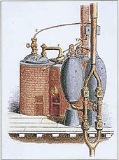 Old illustration of the Savery engine