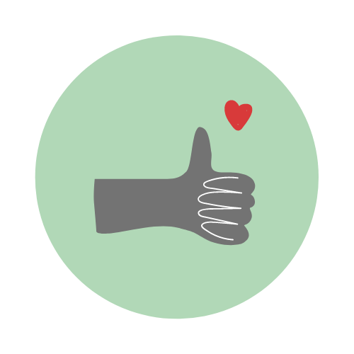 Illustration of a hand giving a thumbs up and a love heart. Illustration of a hand giving a thumbs up and a love heart.