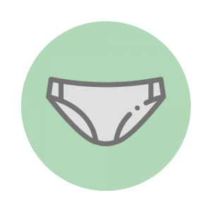 Periods and Sustainability Illustration of period pants.