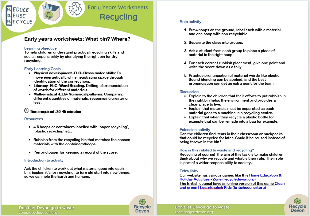 Early Year Recycling