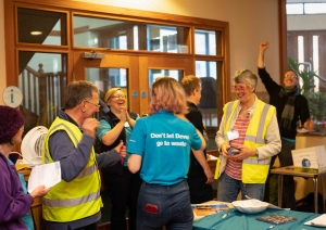The Team Celebrates at The Big Fix 2019 Picture of people celebrating a record breaking number of items fixed at Britain's biggest repair event