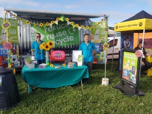 Team at North Devon Show Stall The recycle devon team at a stall at the North Devon Show
