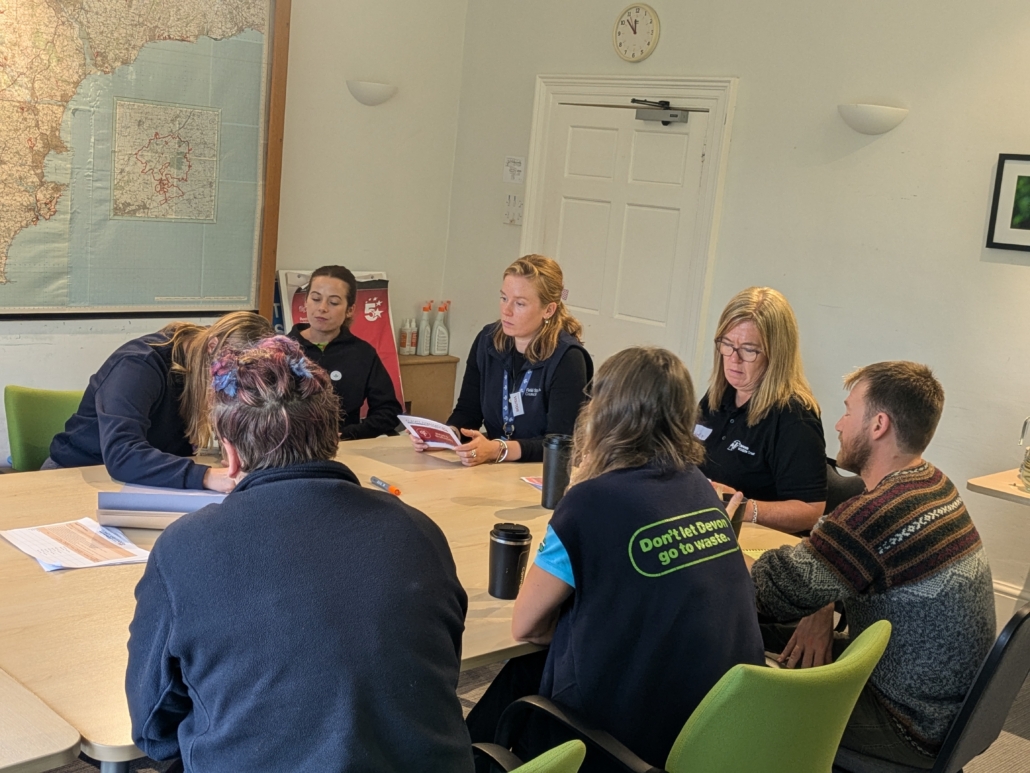 A group discussing ideas during teacher training