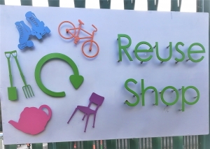 Recycling Centre Sign Picture of the sign at Reuse shops in Devon