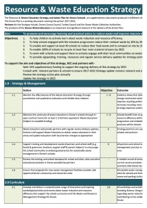 Screenshot of Resources and Waste Education strategy