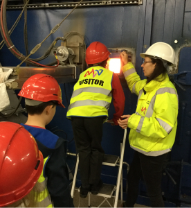 Looking into the kiln!