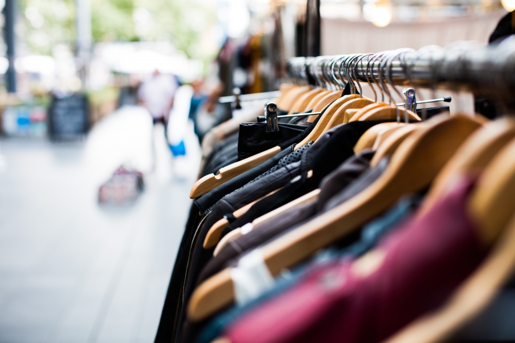 Clothes on rail Row of clothes on rail