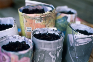 Newspaper flowerpot Newspaper flower pots