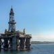 Picture of an oil rig just off the Scottish coast