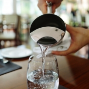 Reduce metal use Fizzy water in a glass