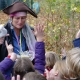 Waste Educator dressed as a Pirate and teaching children about plastic pollution