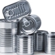 Steel cans of assorted sizes