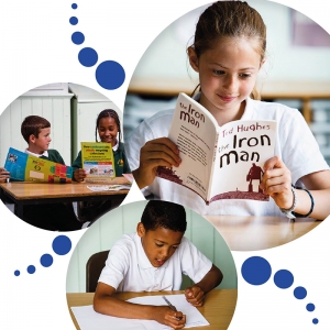 What About Waste? What About Waste? front cover showing children doing various literacy activities: reading, looking at waste leaflets and writing